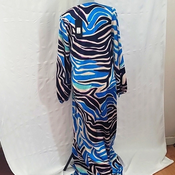 Fashion Nova Amy Maxi Blue, Black & Tan  Dress, Size: XS, NWT - Picture 7 of 10